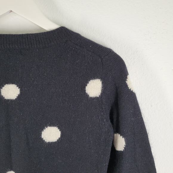 Wallace Madewell Pullover Sweater Womens Small Polka Dot Rabbit Hair Blend Black - Picture 6 of 9